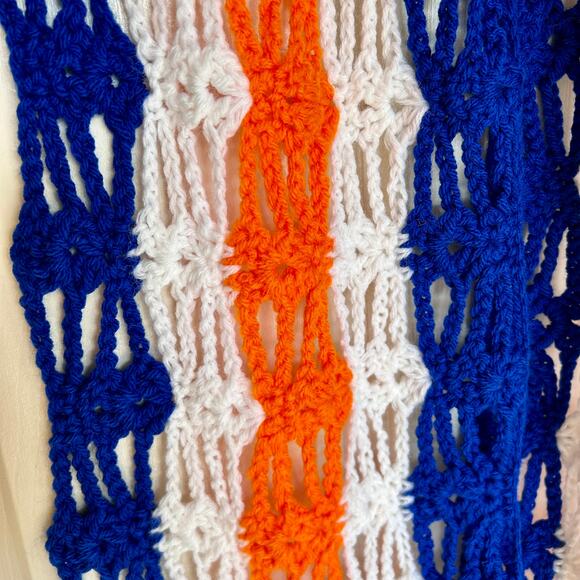 NEW Handmade Crocheted Scarf in University of Virginia Colors - Picture 3 of 11